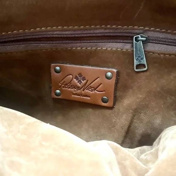 NWT Patricia Nash Denim Patchwork Tote Satchel - Picture 8 of 12